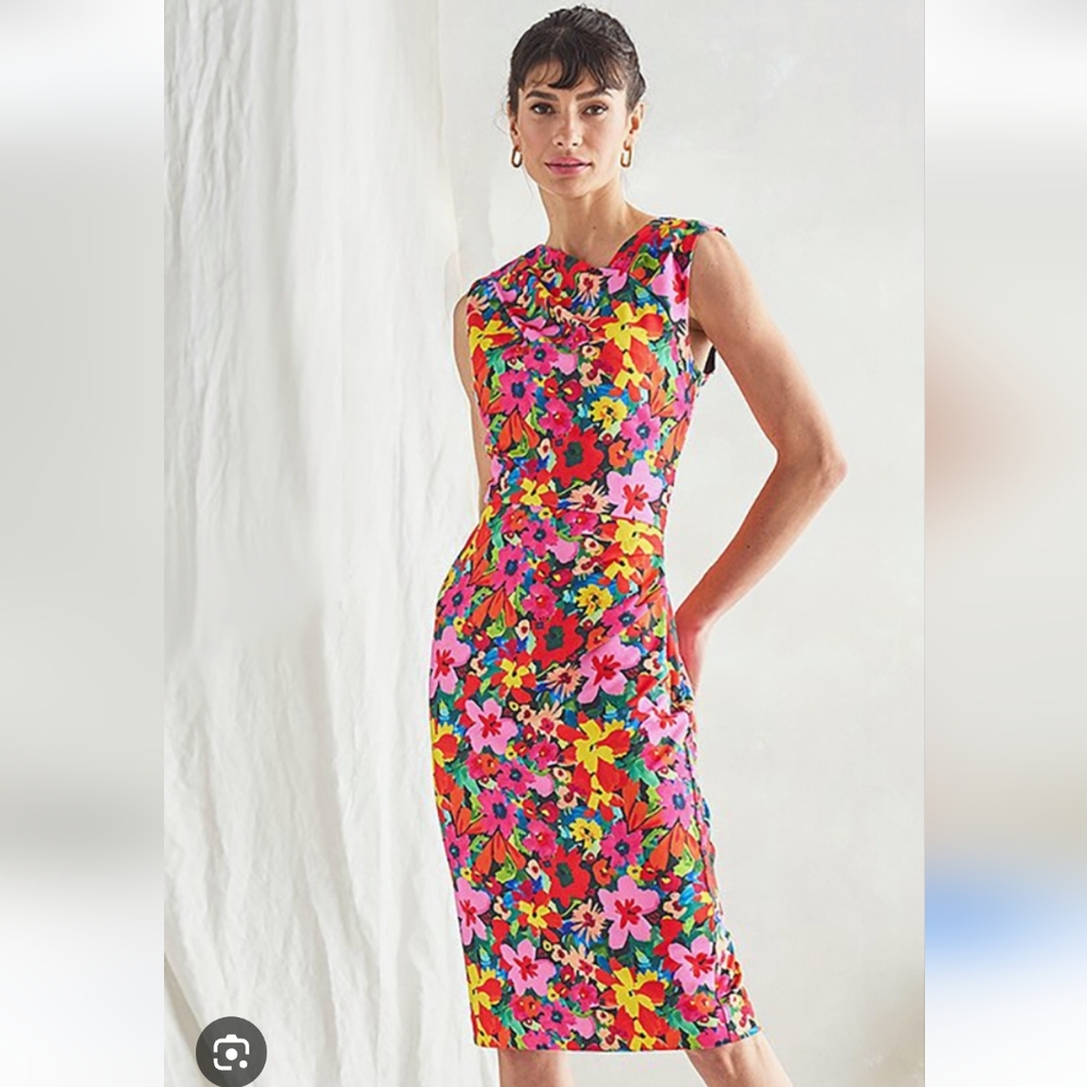 ALEXA ADMORE FLORAL SHEATH DRESS SZ XS